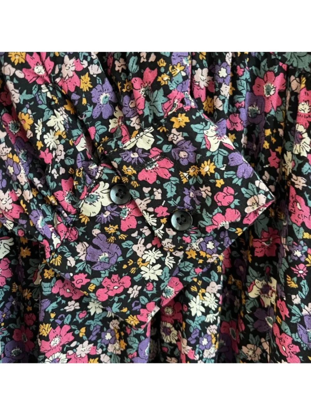 Natural Life Womens Floral Maxi Dress Size L Boho Cottagecore Prairie Whimsical - Picture 8 of 11